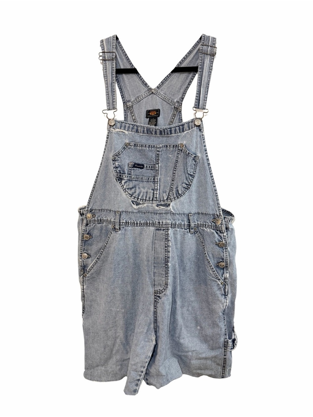 true vintage route 66 distressed overall shorts